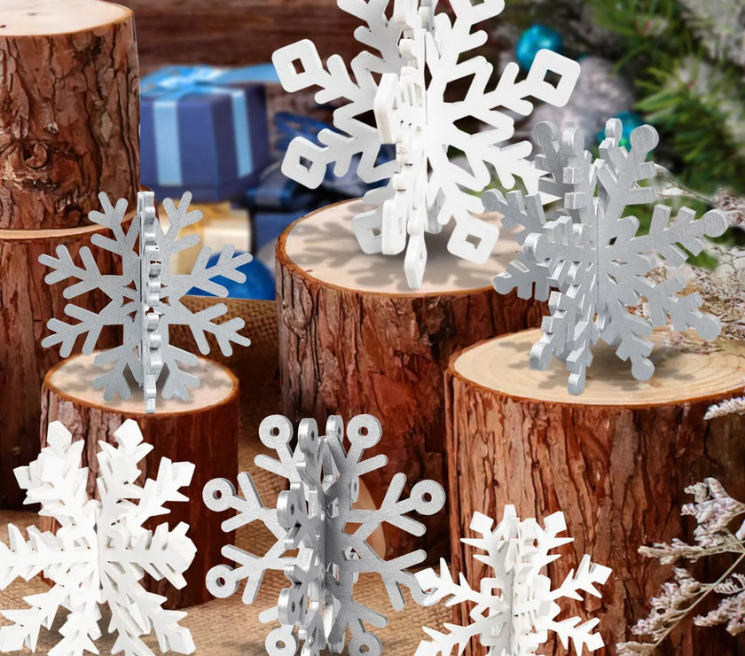 Wooden Snowflake Table Decor