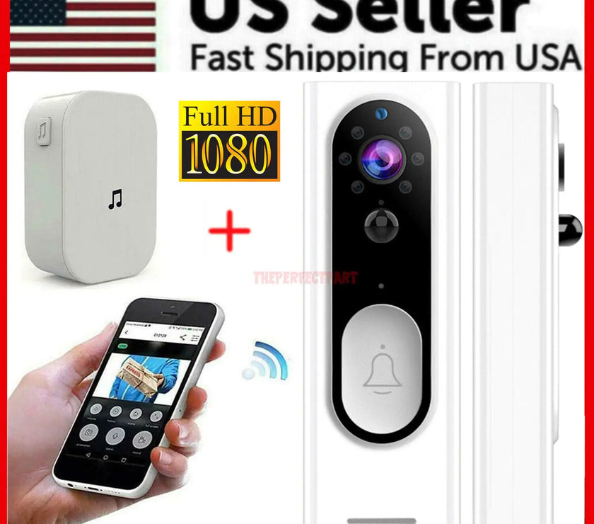 WiFi Ring Doorbell 1080P HD Security Camera Wireless Door Bell Camera With Chime