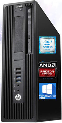 HP Z240 Workstation SFF Desktop PC Intel Core i5-6500 Upto 3.60GHz 16GB RAM 1TB SSD AMD Radeon HD 8570 1GB 4K DisplayPort HDMI DVI AC Wi-Fi Bluetooth - Windows 10 Pro (Renewed)