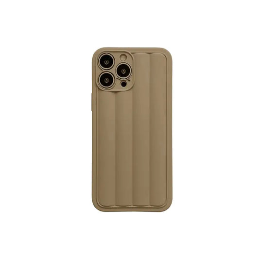 Chic Striped Milk Tea Phone Cover