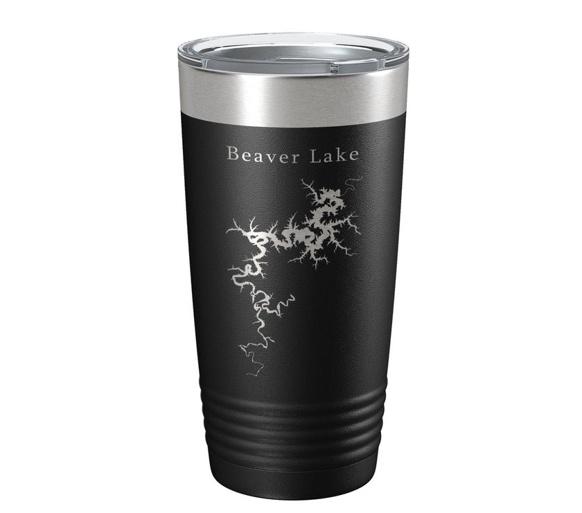 Beaver Lake Map Tumbler Travel Mug Insulated Laser Engraved Coffee Cup Arkansas 20 oz-0