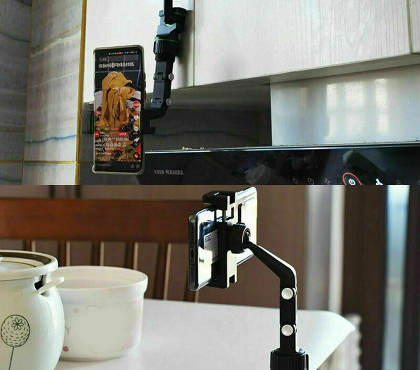 360° Car Rearview Mirror Rotation Adjustable Phone Holder Mount Multifunction