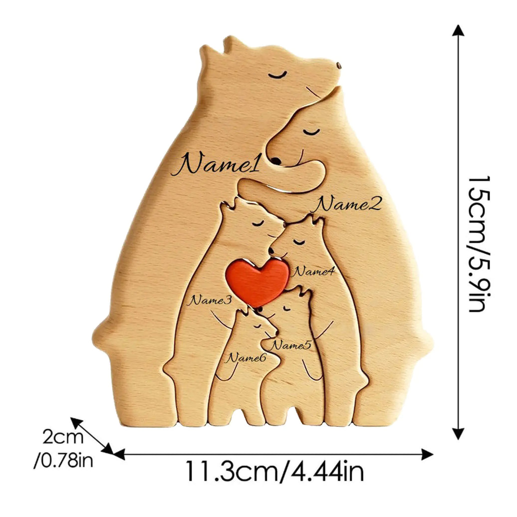 Wooden Animal Puzzle Decor Set