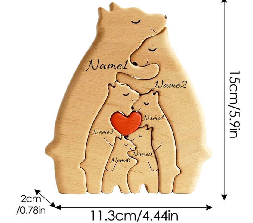 Wooden Animal Puzzle Decor Set