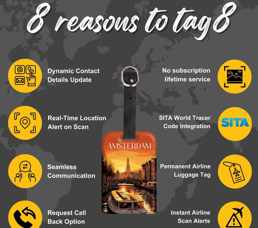 Smart Travel Bag Tag Amsterdam
