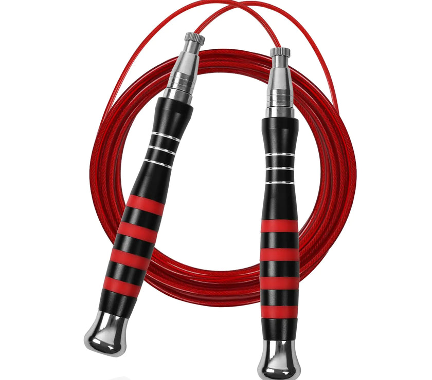 Huhloch Speed Jump Rope - Jump Rope for Men with Self Locking No Screw Design 360 Degree Fast Rotation Non Slip Silicone Texture Weighted Jump Rope Includes 2 Speed Ropes Easy Setup 2 Handles Portable Fitness Jump Ropes for Boxing