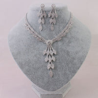 Bride Jewelry Set: Rhinestone Necklace & Earrings