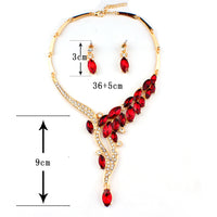 Bridal Jewelry Set with Leaf Necklace and Earrings