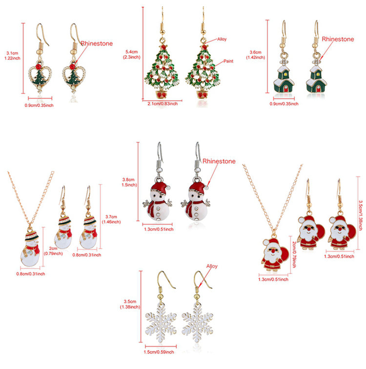 Christmas Jewelry Set: Earrings and Necklace