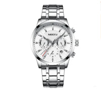 Stylish Men's Black Gold Steel Sports Watch with 3 Eyes