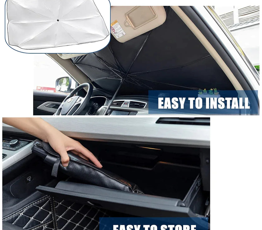51" Car Windshield Sun Shade Foldable Umbrella Front Window Cover Visor Umbrella