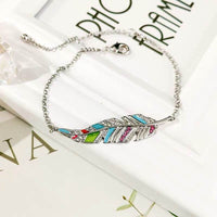 Creative Enamel Leaf Necklace and Earring Jewelry Set