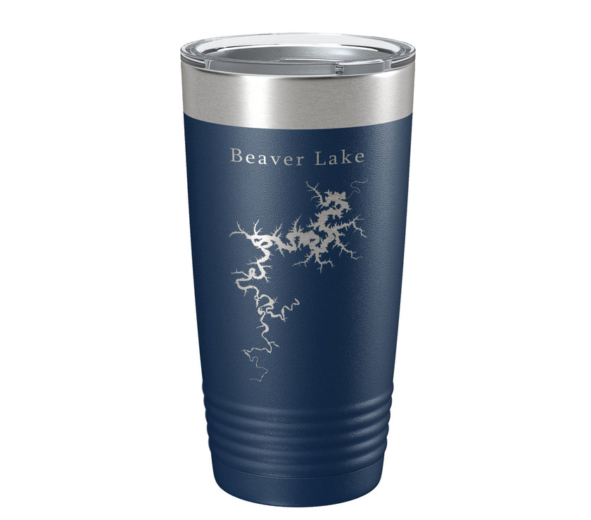 Beaver Lake Map Tumbler Travel Mug Insulated Laser Engraved Coffee Cup Arkansas 20 oz-2
