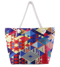 Waterproof Beach Bag with Geometric Design (Single)