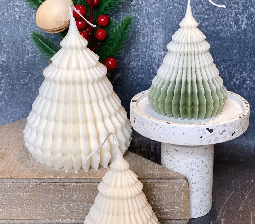 Origami Christmas Tree Candles