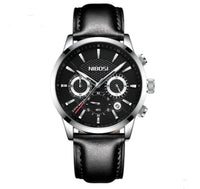 Stylish Men's Black Gold Steel Sports Watch with 3 Eyes