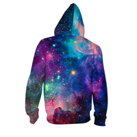 Digital Print Starry Hooded Sweatshirt for Men