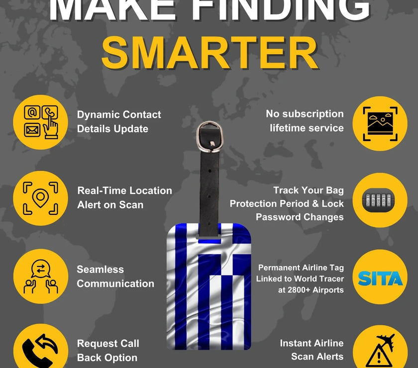 Greece Flag Luggage Tag