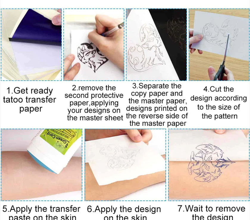 Tattoo Transfer Paper Stencil Carbon Thermal Tracing Hectograph Supplies Sheets