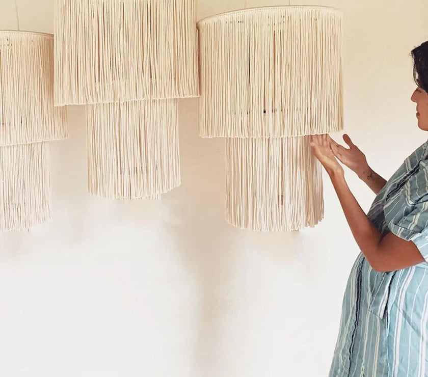 Bohemian Tapestry Lampshade - Handmade Nordic Decor
