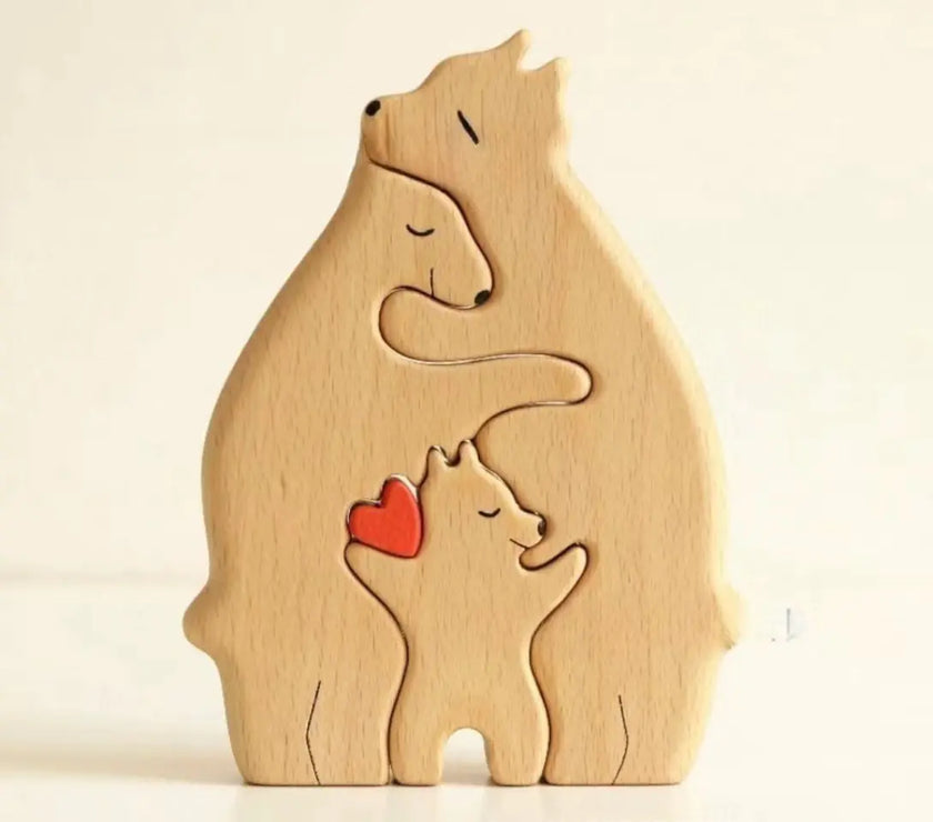 Wooden Animal Puzzle Decor Set