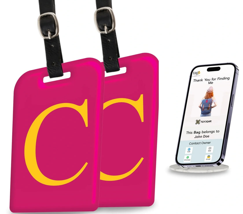 personalized initials bag tag