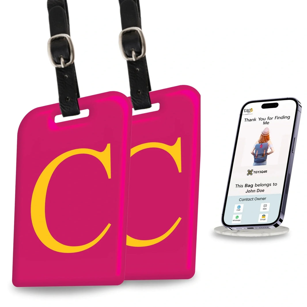 personalized initials bag tag