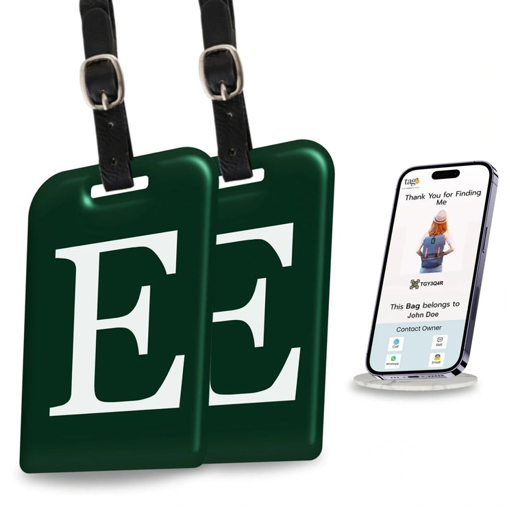 Initials Bag tag E  pack 2