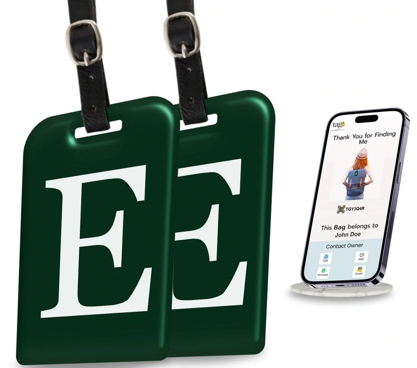 Initials Bag tag E  pack 2