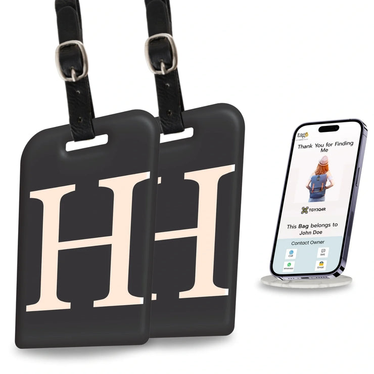 personalized initials bag tag