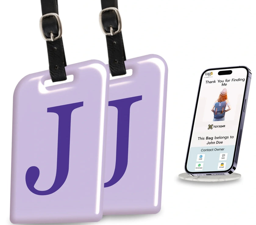 Initials Bag tag J  pack 2