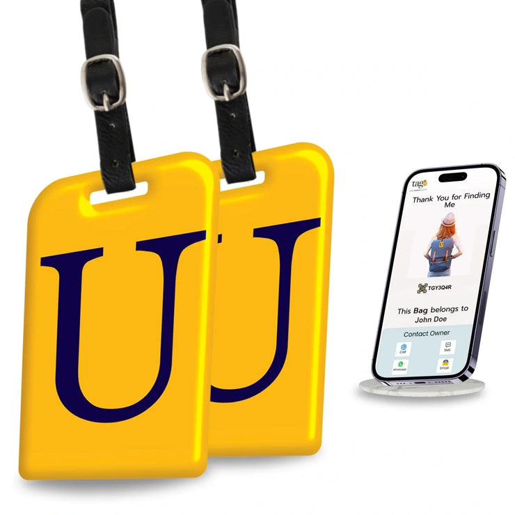 personalized initials bag tag