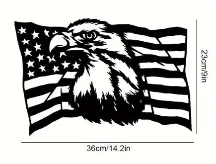 Eagle Flag Metal Wall Decor