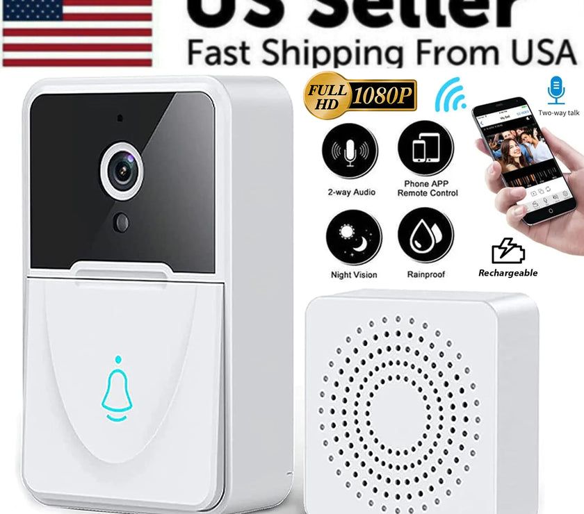 Wireless Security WiFi Smart Doorbell Intercom Video Camera Bell Chime Door Ring