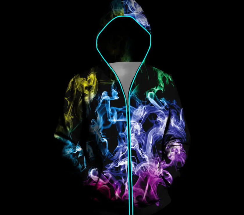Digital Print Starry Hooded Sweatshirt for Men