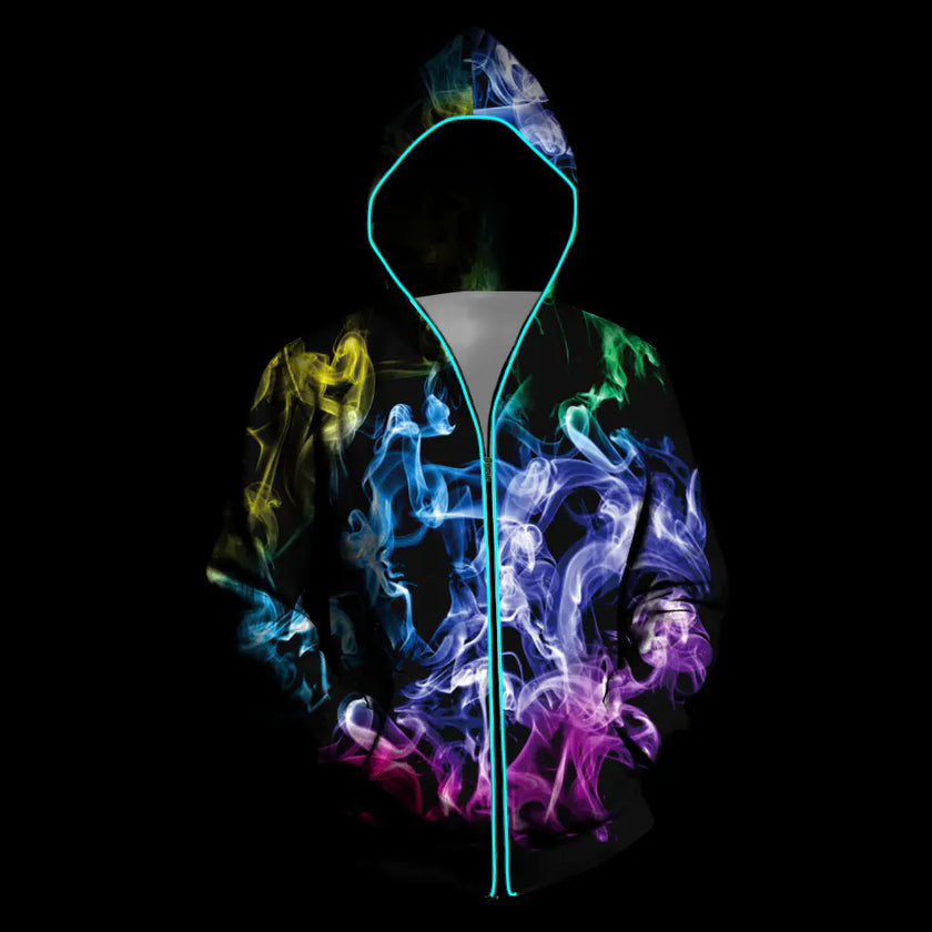 Digital Print Starry Hooded Sweatshirt for Men