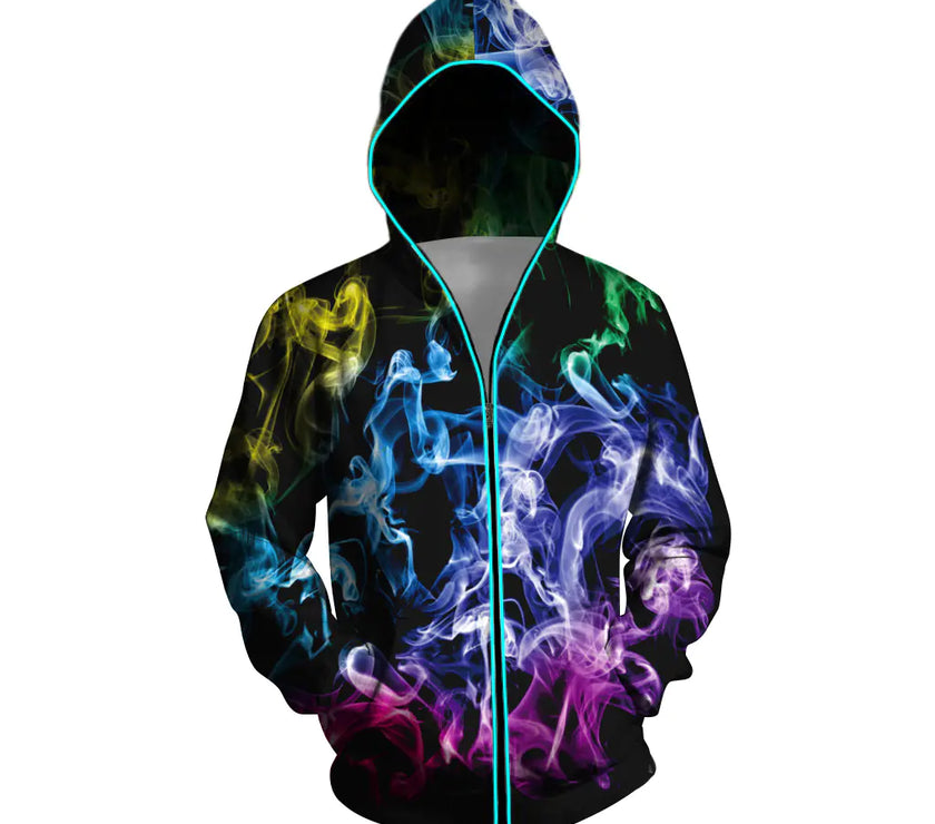 Digital Print Starry Hooded Sweatshirt for Men