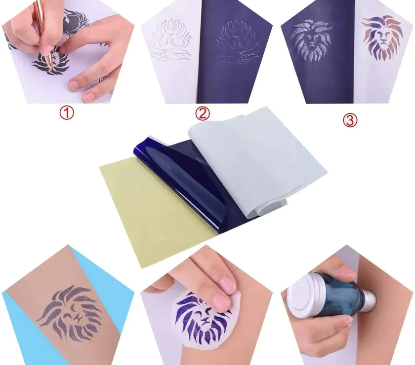 Tattoo Transfer Paper Stencil Carbon Thermal Tracing Hectograph Supplies Sheets