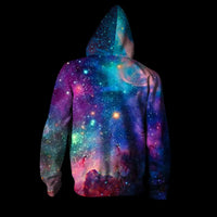 Digital Print Starry Hooded Sweatshirt for Men