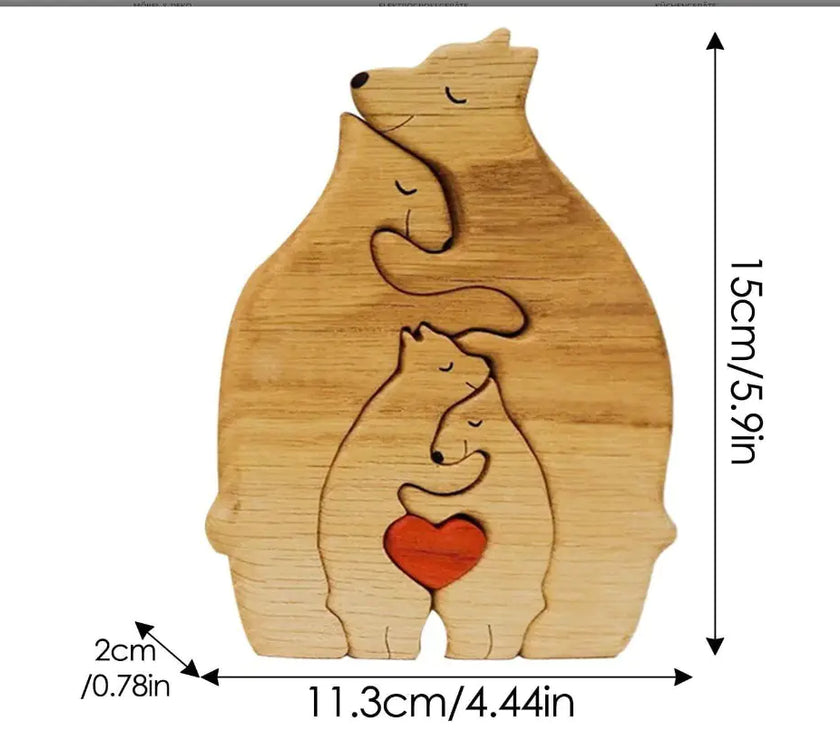 Wooden Animal Puzzle Decor Set