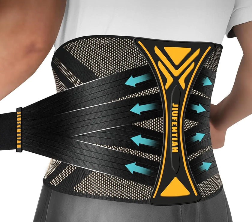 JIUFENTIAN Back Braces for Lower Back Pain with Support System - Copper Back Brace for Herniated Disc-Lumbar Support for Sciatica ScoliosisHeavy Lifting-Kidney Belts for Sport(2X-Large)