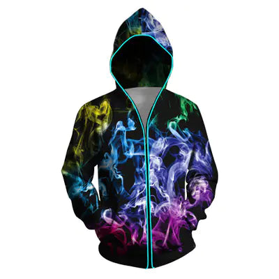 Digital Print Starry Hooded Sweatshirt for Men