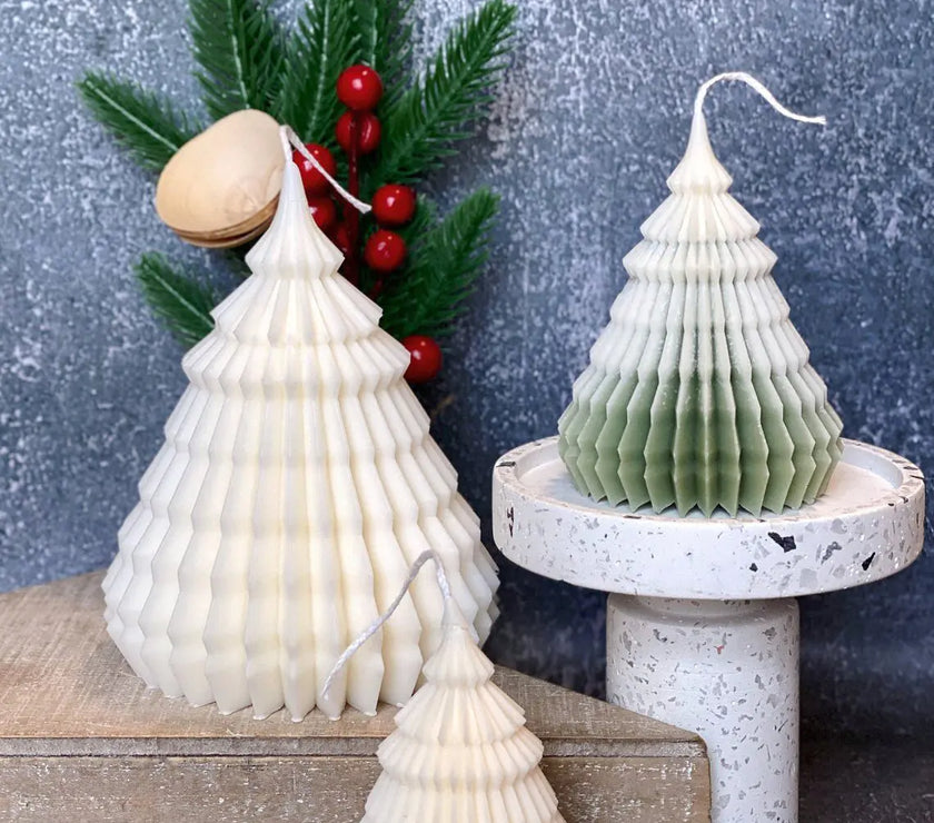 Origami Christmas Tree Candles