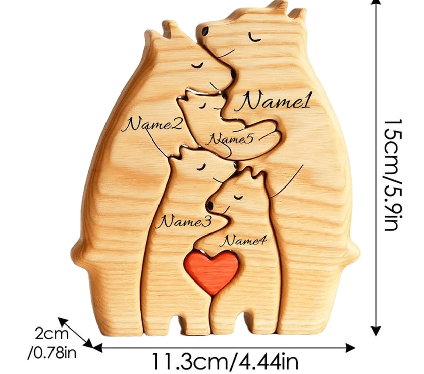 Wooden Animal Puzzle Decor Set