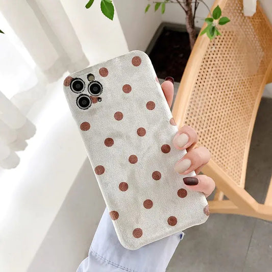 Chic Velvet Dot Phone Case for Apple Models
