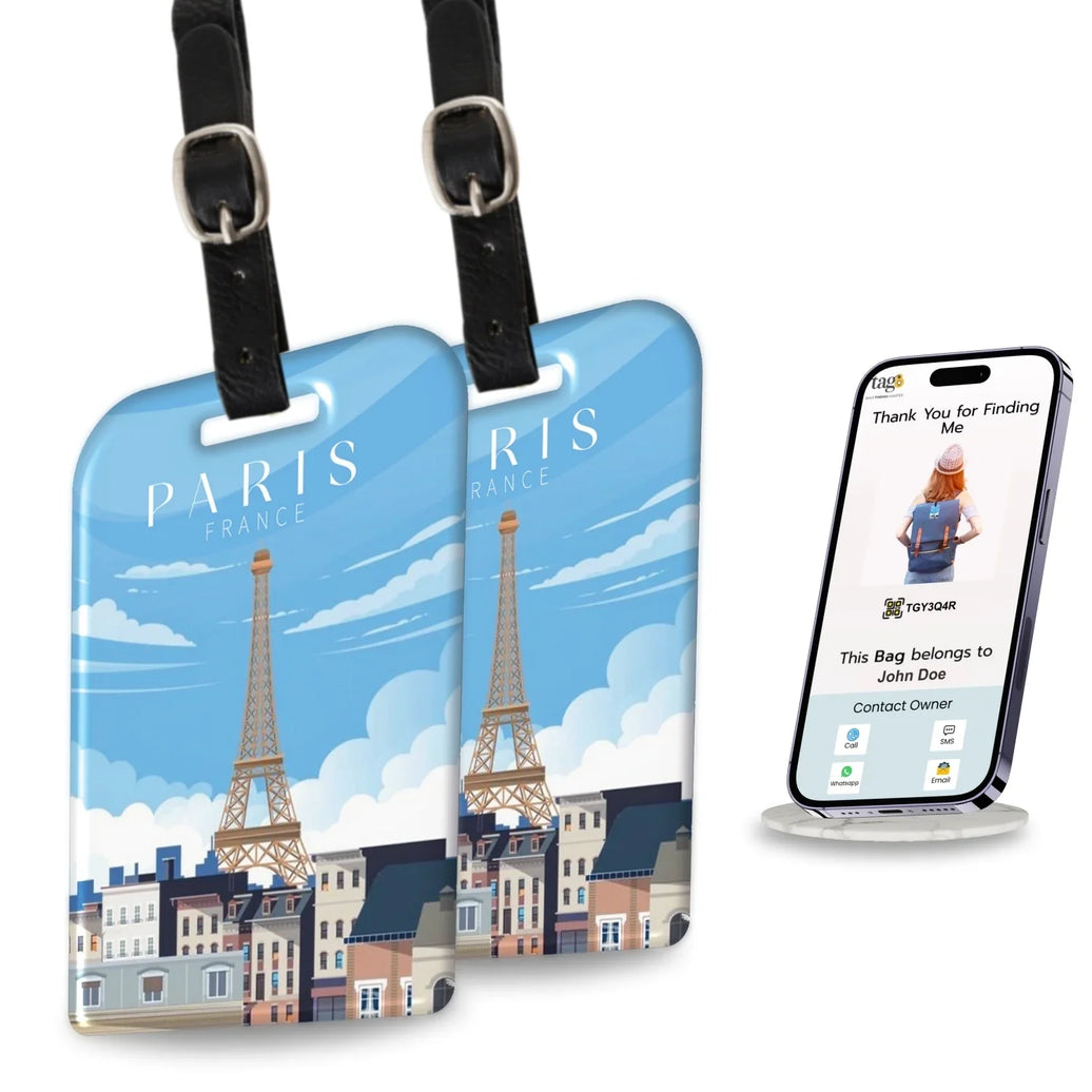 Smart Bag Security Tag - Paris [Pack 2]-0
