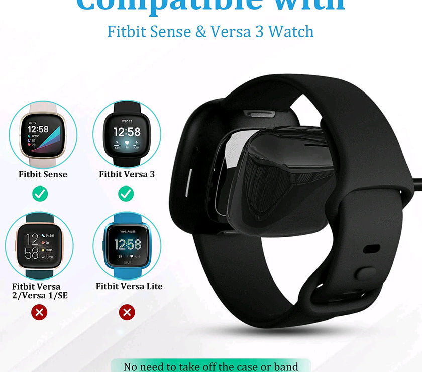 Wireless Charger For Fitbit Sense Versa 3 4 Watch USB Fast Charging Dock Cable