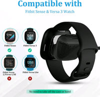 Wireless Charger For Fitbit Sense Versa 3 4 Watch USB Fast Charging Dock Cable