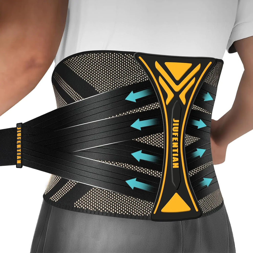 JIUFENTIAN Back Braces for Lower Back Pain with Support System - Copper Back Brace for Herniated Disc-Lumbar Support for Sciatica ScoliosisHeavy Lifting-Kidney Belts for Sport(2X-Large)