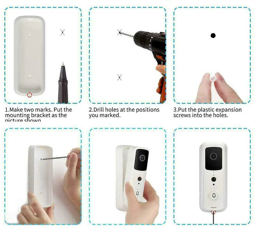 WiFi Ring Doorbell 1080P HD Security Camera Wireless Door Bell Camera With Chime